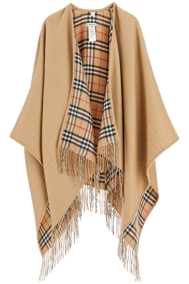 Burberry wool checkered poncho