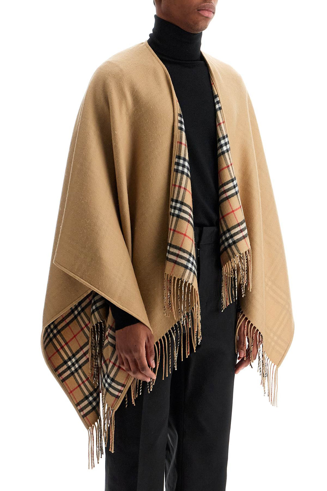 Burberry wool checkered poncho