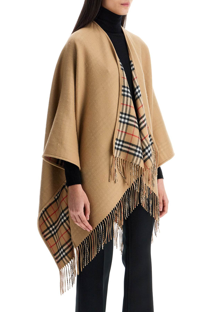 Burberry wool checkered poncho