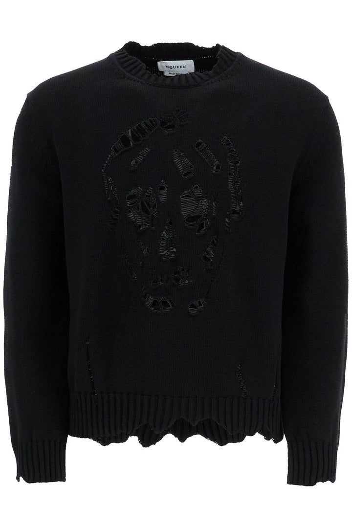 Alexander Mcqueen distressed skull print pullover