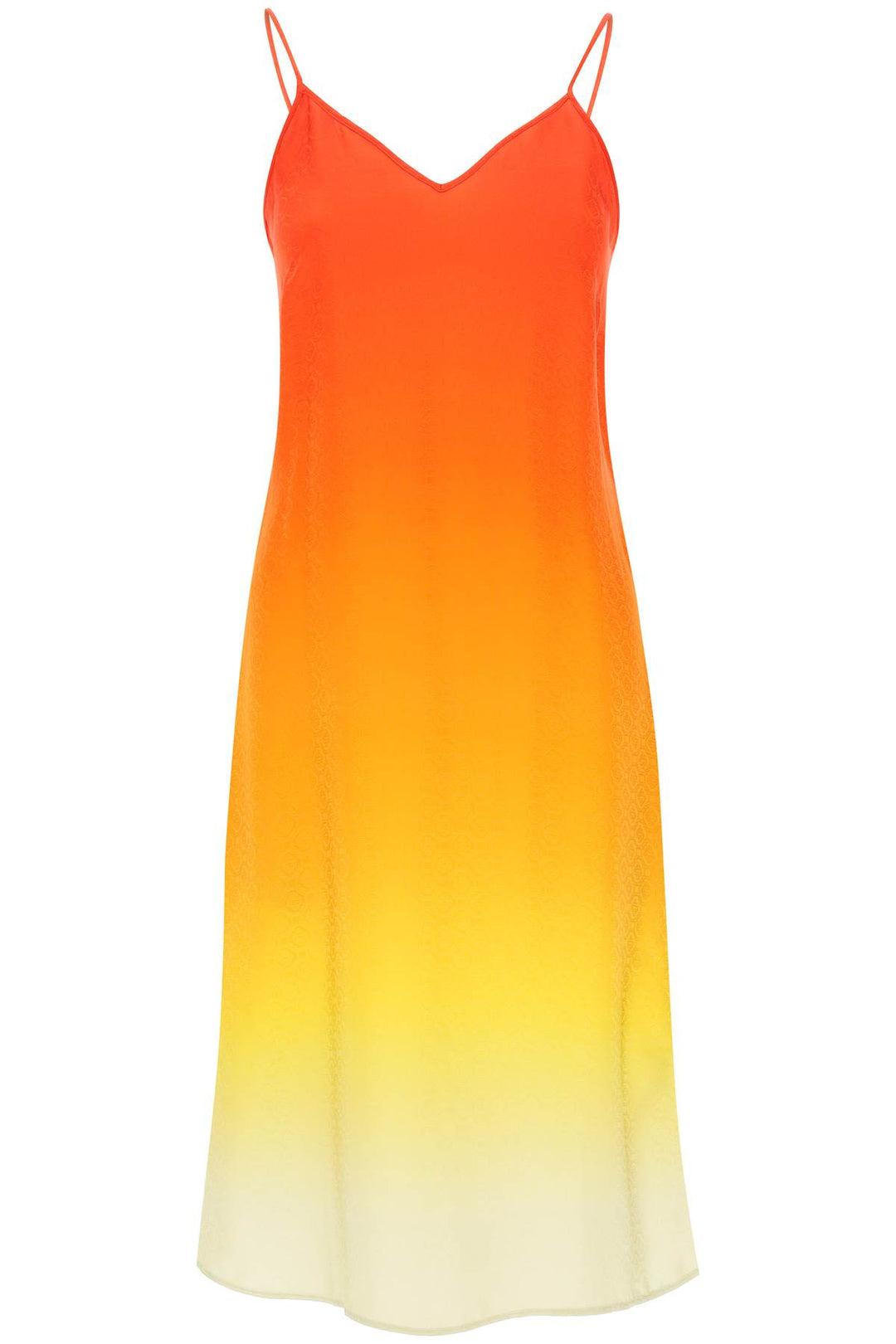 Casablanca Silk Satin Slip Dress With Gradient Effect   Arancio