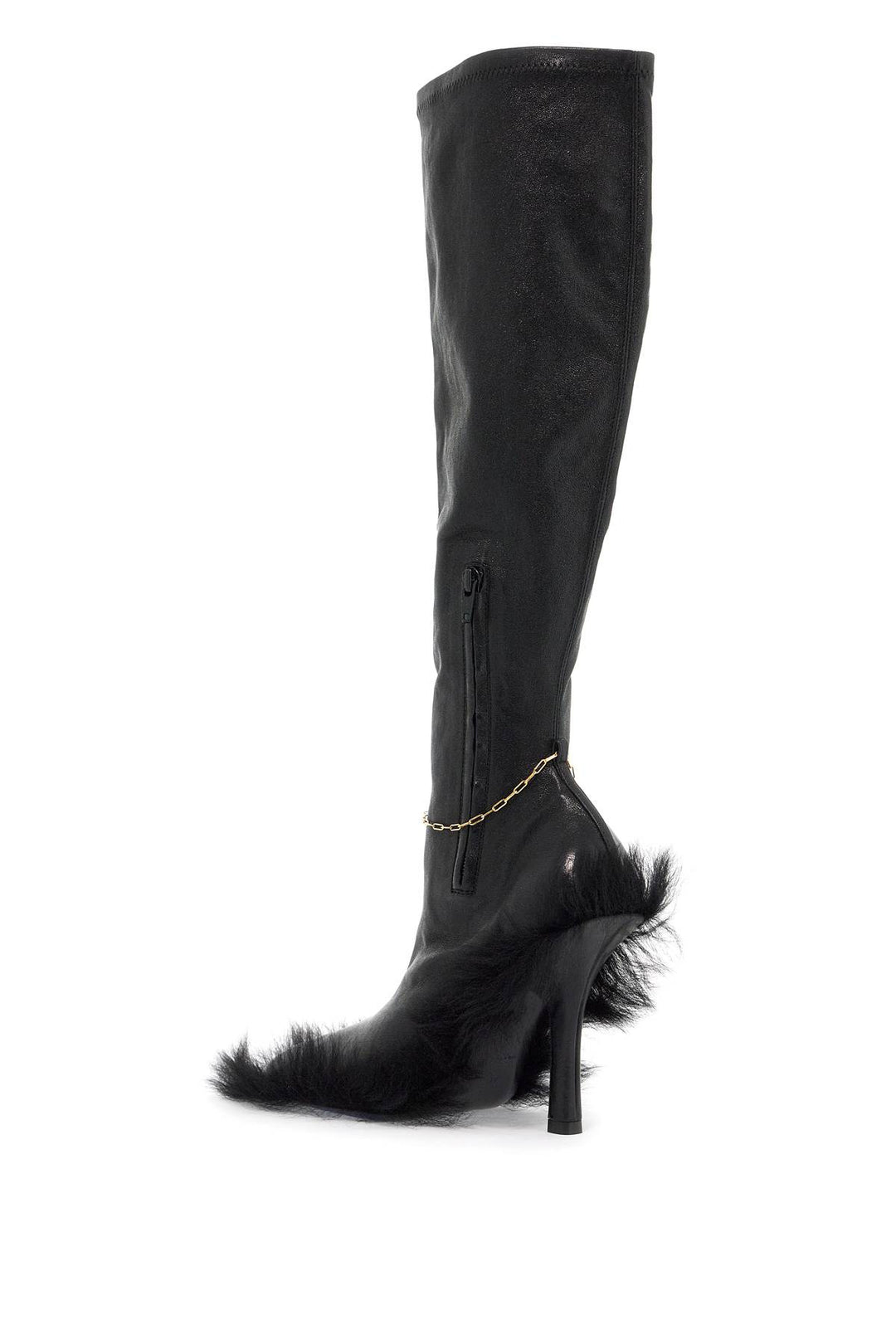 Burberry slinky leather high legging boots