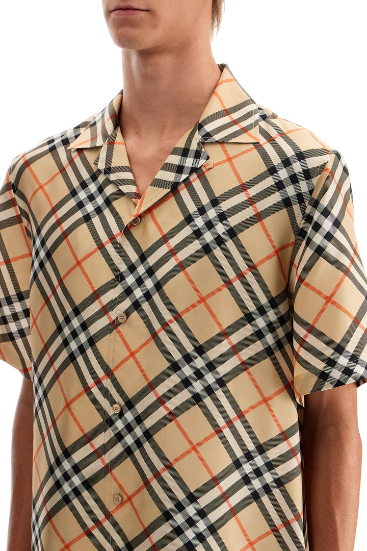 Burberry Checkered Silk Short Sleeve Shirt