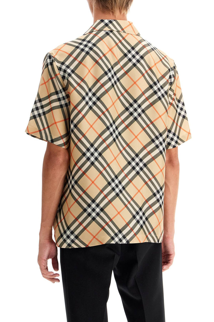 Burberry Checkered Silk Short Sleeve Shirt