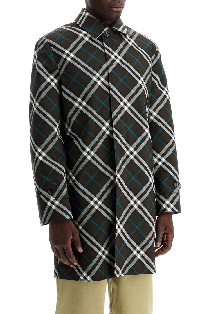 Burberry ered checkered nylon car coat