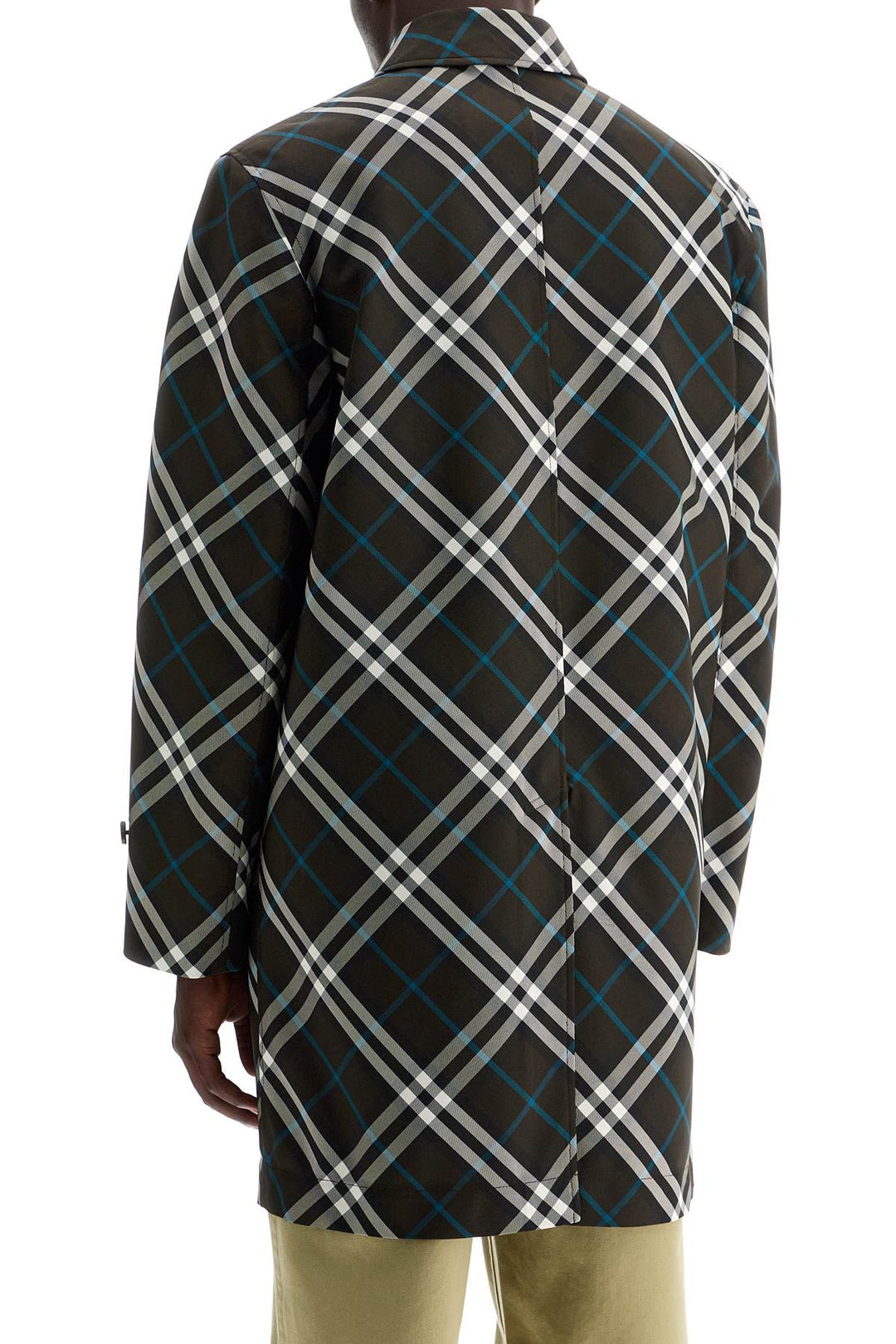 Burberry ered checkered nylon car coat