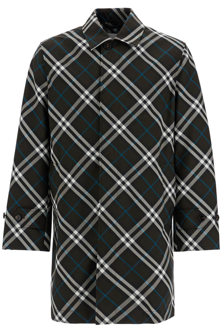 Burberry ered checkered nylon car coat