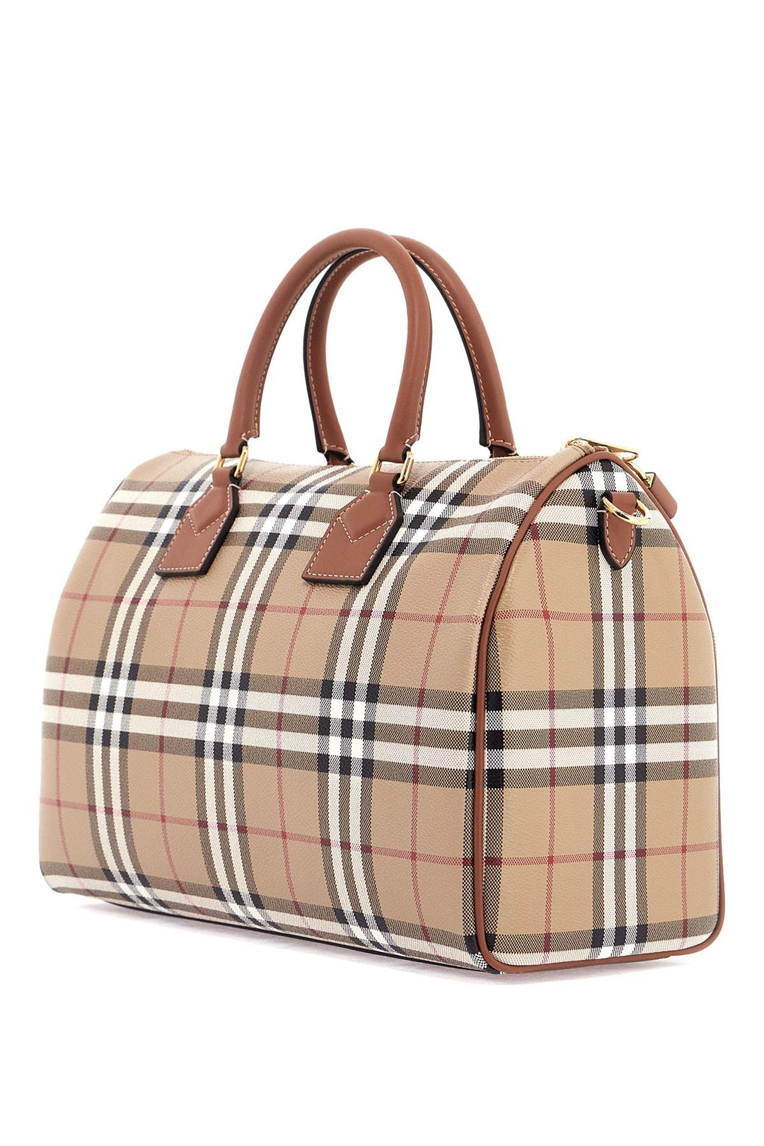 Burberry check media bowling bag