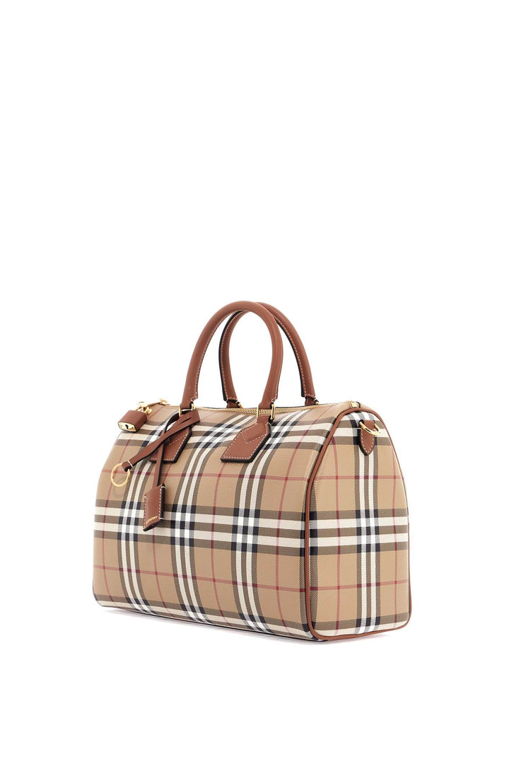 Burberry check media bowling bag