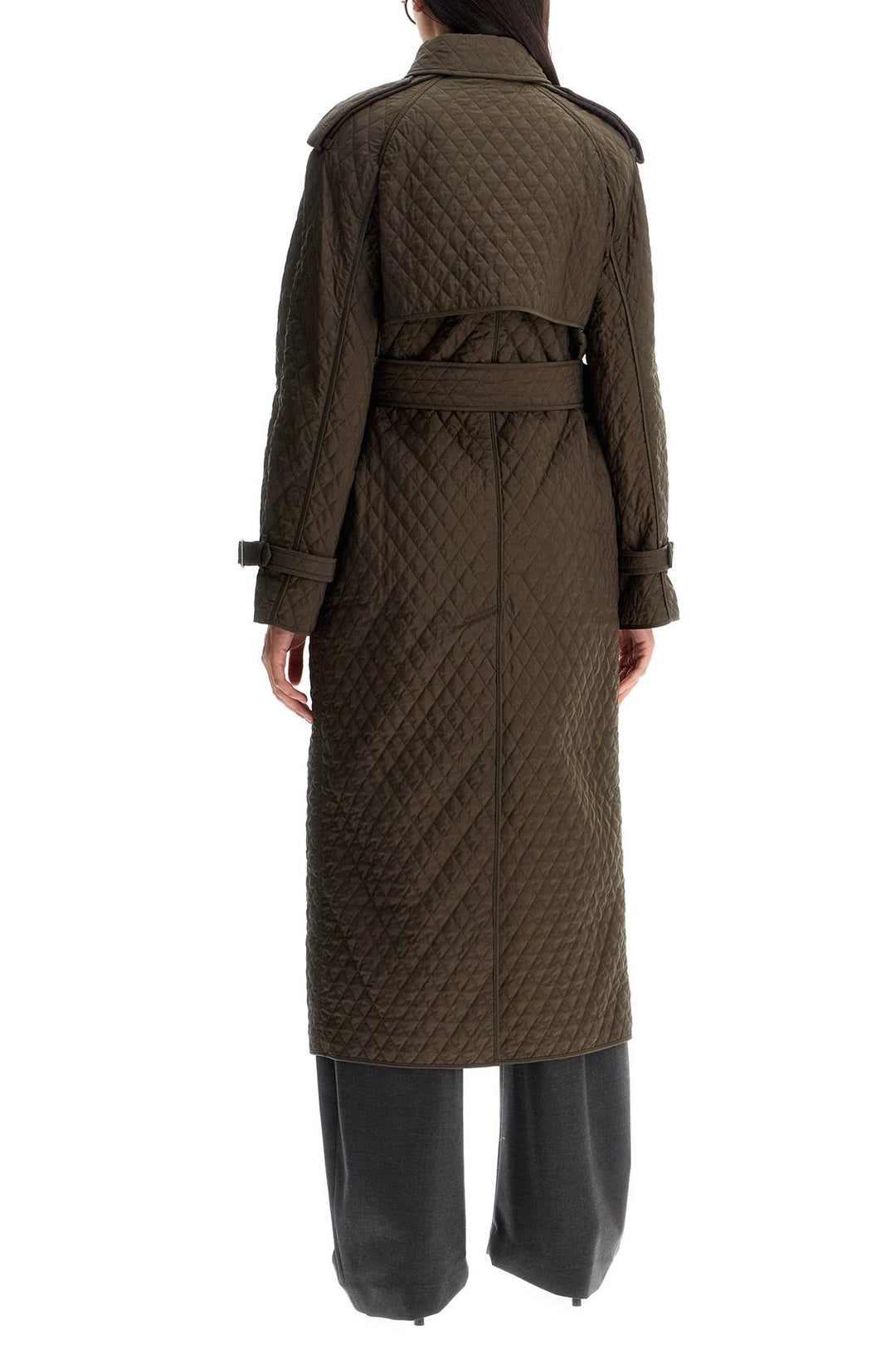 Burberry long quilted trench coat