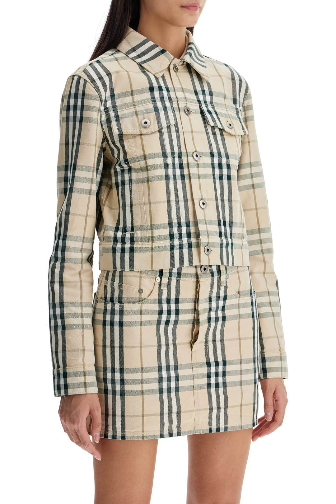 Burberry cropped checkered jacket for