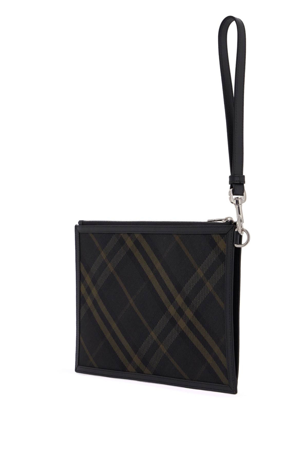 Burberry ered checkered coated canvas pouch bag