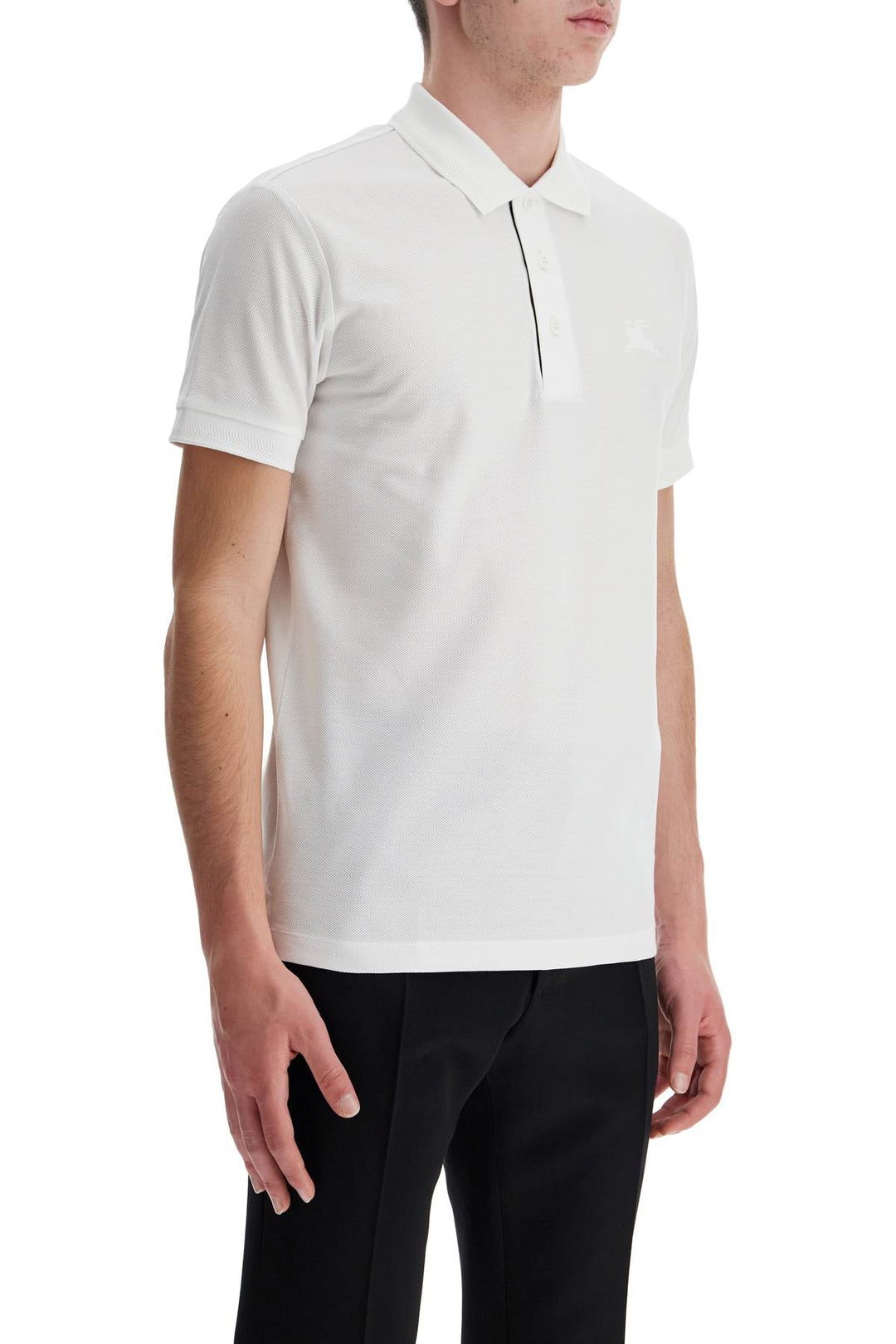 Burberry cotton polo with embroidered logo