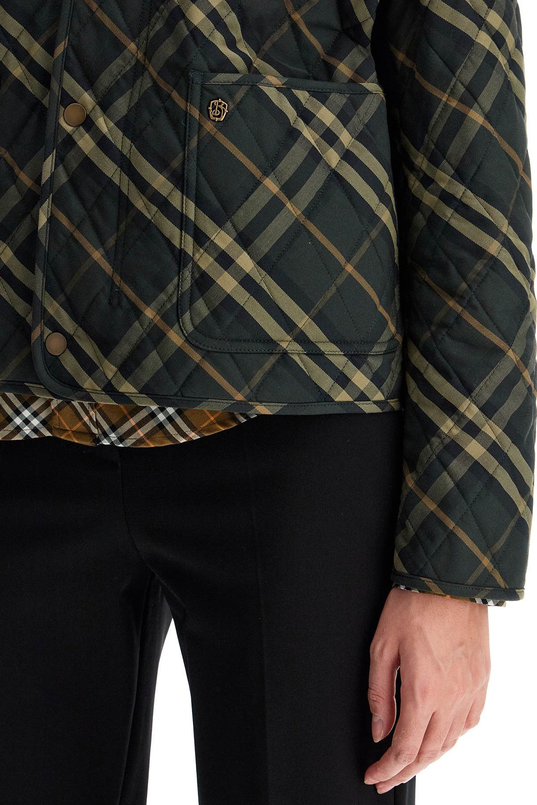 Burberry country check quilted cropped jacket