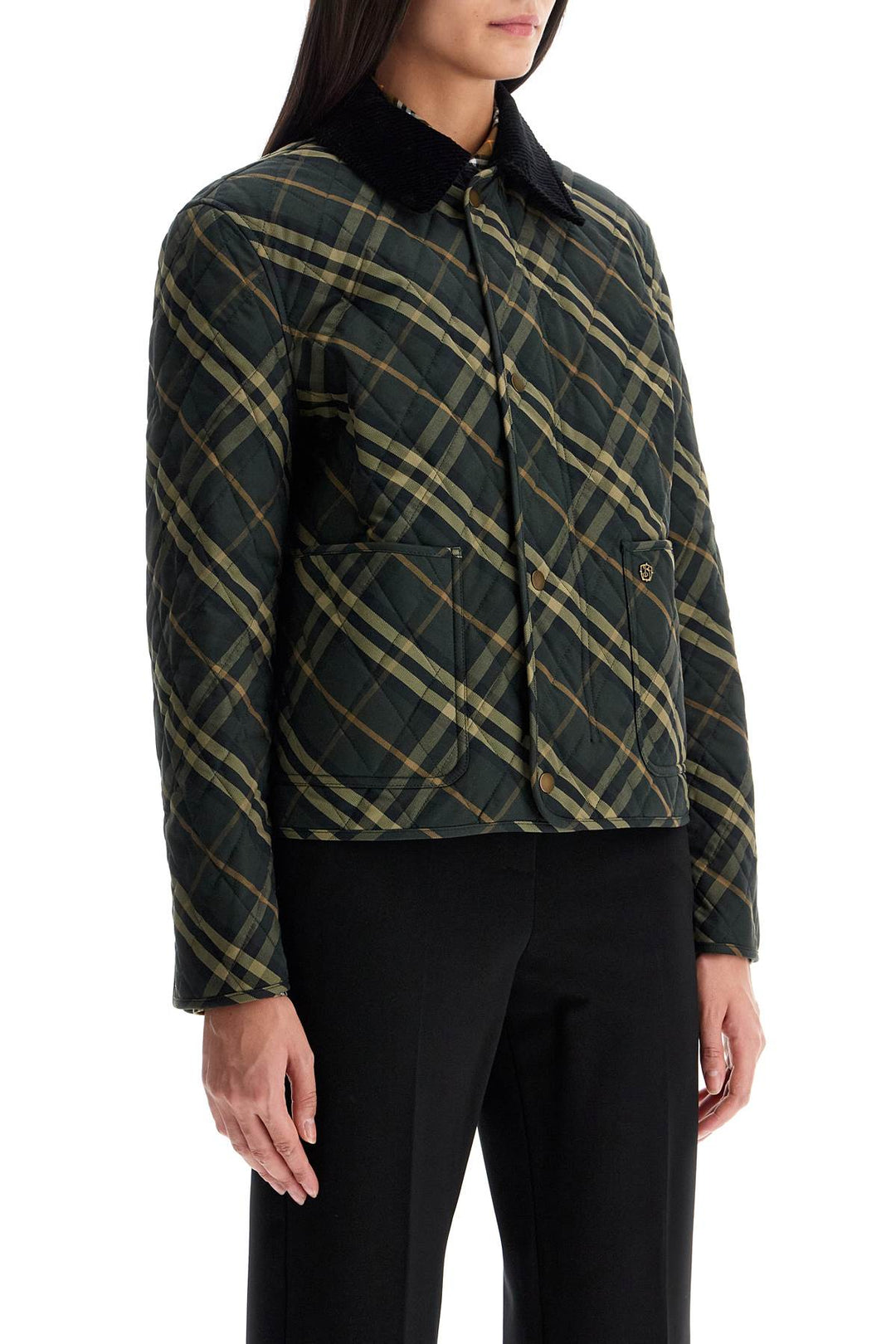 Burberry country check quilted cropped jacket