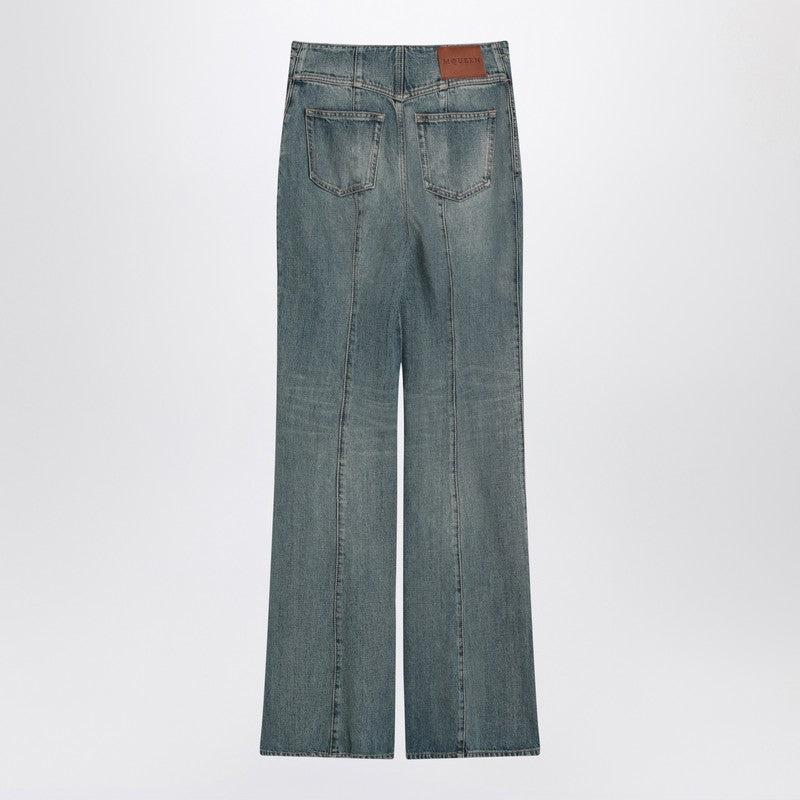Alexander McQueen Flared jeans with turn-ups at the waist
