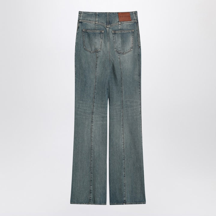 Alexander McQueen Flared jeans with turn-ups at the waist