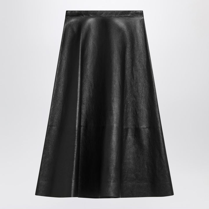 Balenciaga leather flared skirt