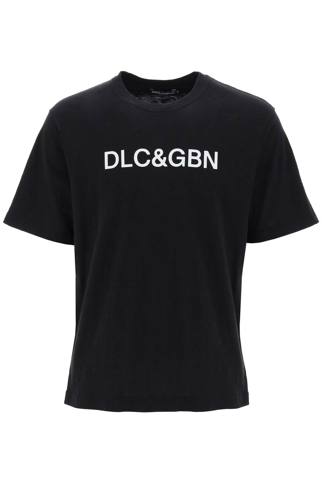 Dolce & Gabbana Crewneck T Shirt With Logo   Black