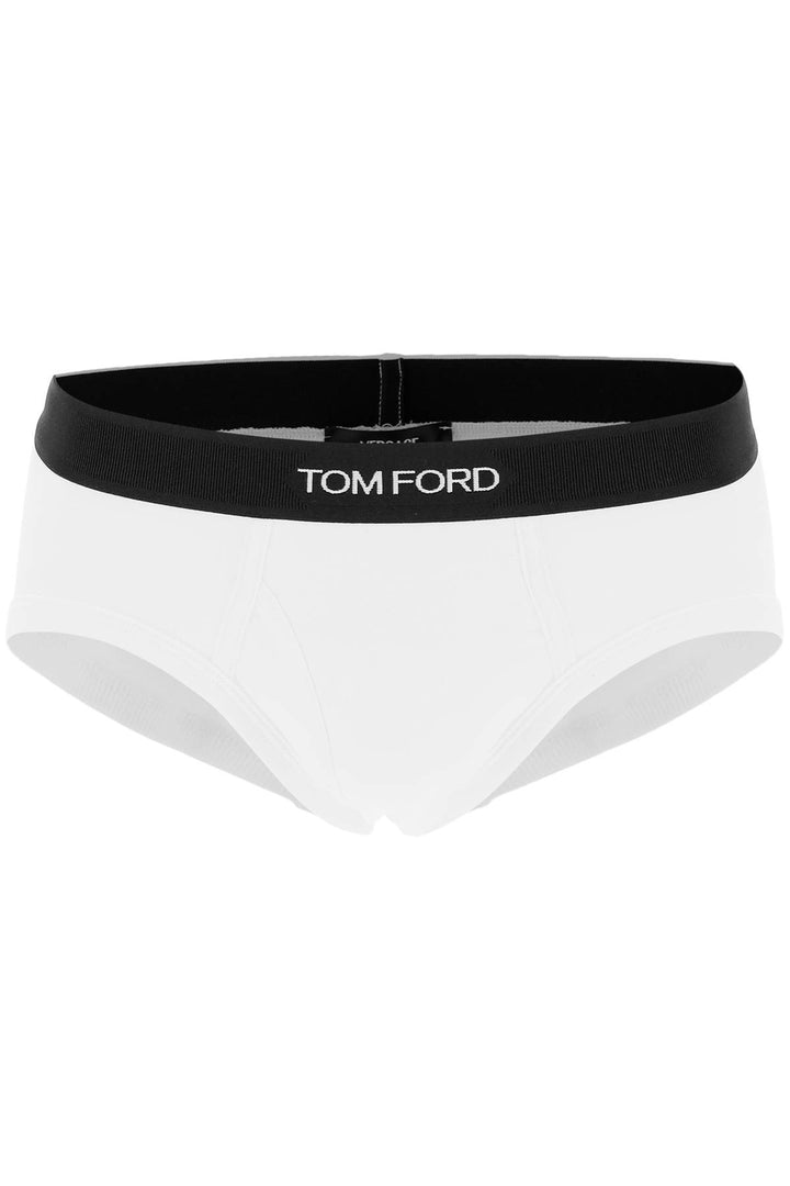 Tom Ford Logo Band Slip Underwear With Elastic   White