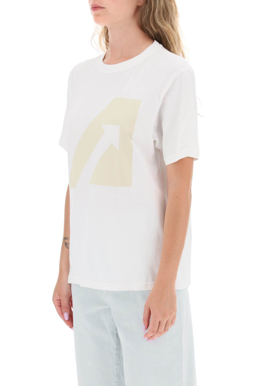 Autry T Shirt With Logo Print   Bianco