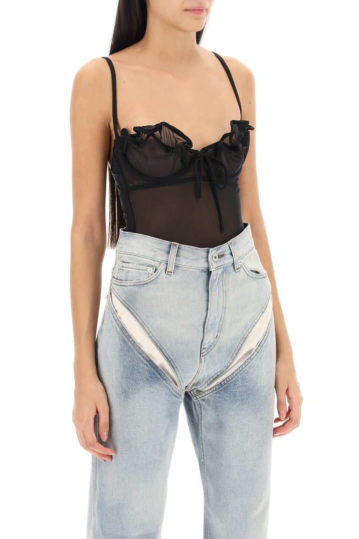 Y Project Wired Mesh Bodysuit   Nero