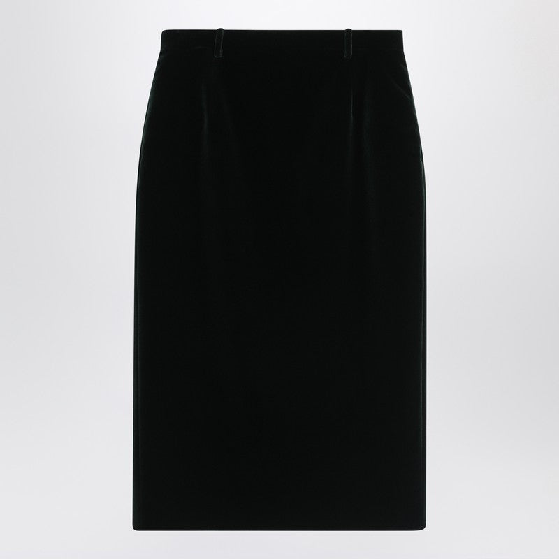 Saint Laurent velvet wrap midi skirt