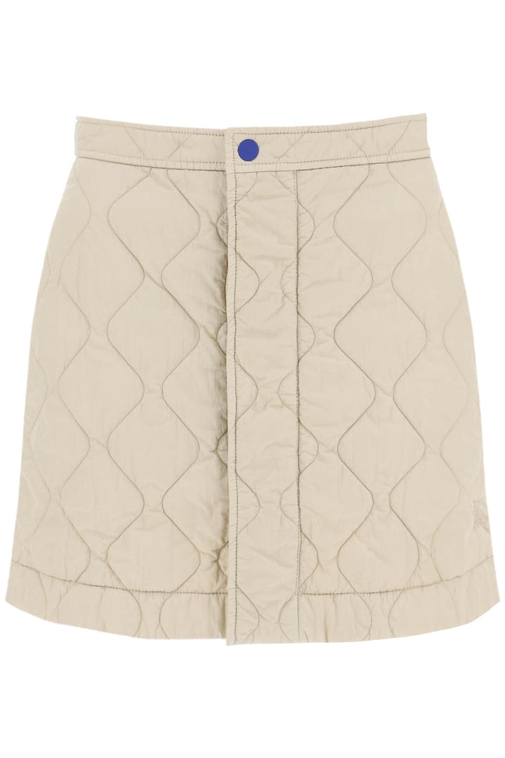 Burberry Quilted Mini Skirt   Neutral
