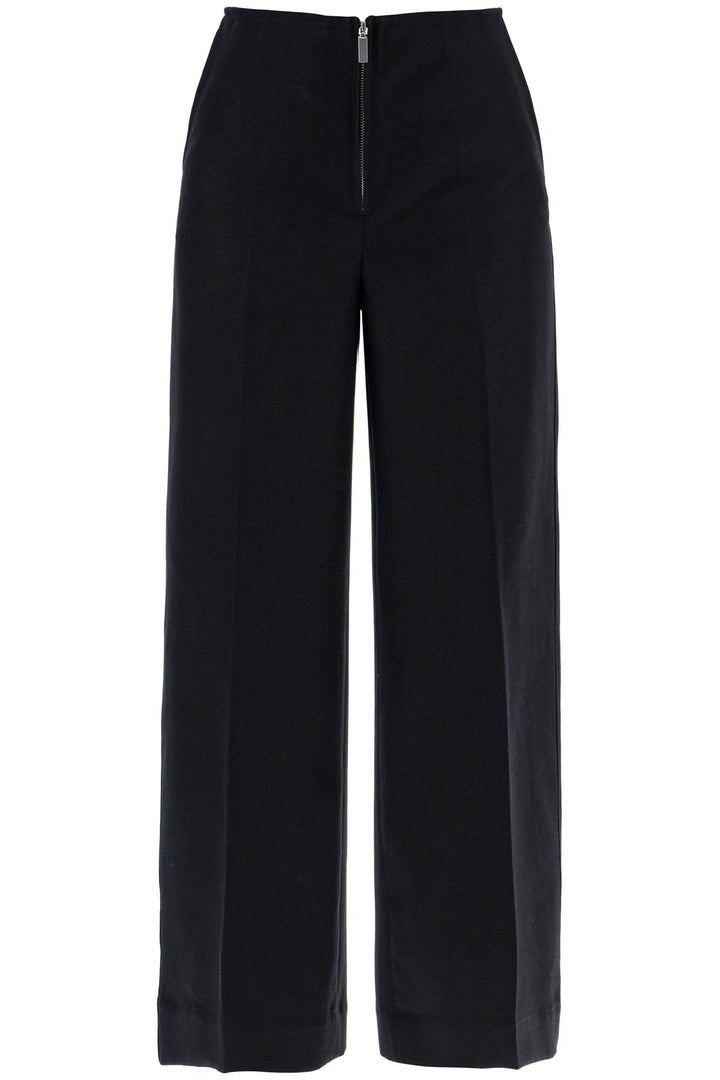Toteme Zip Front Wide Trousers   Black