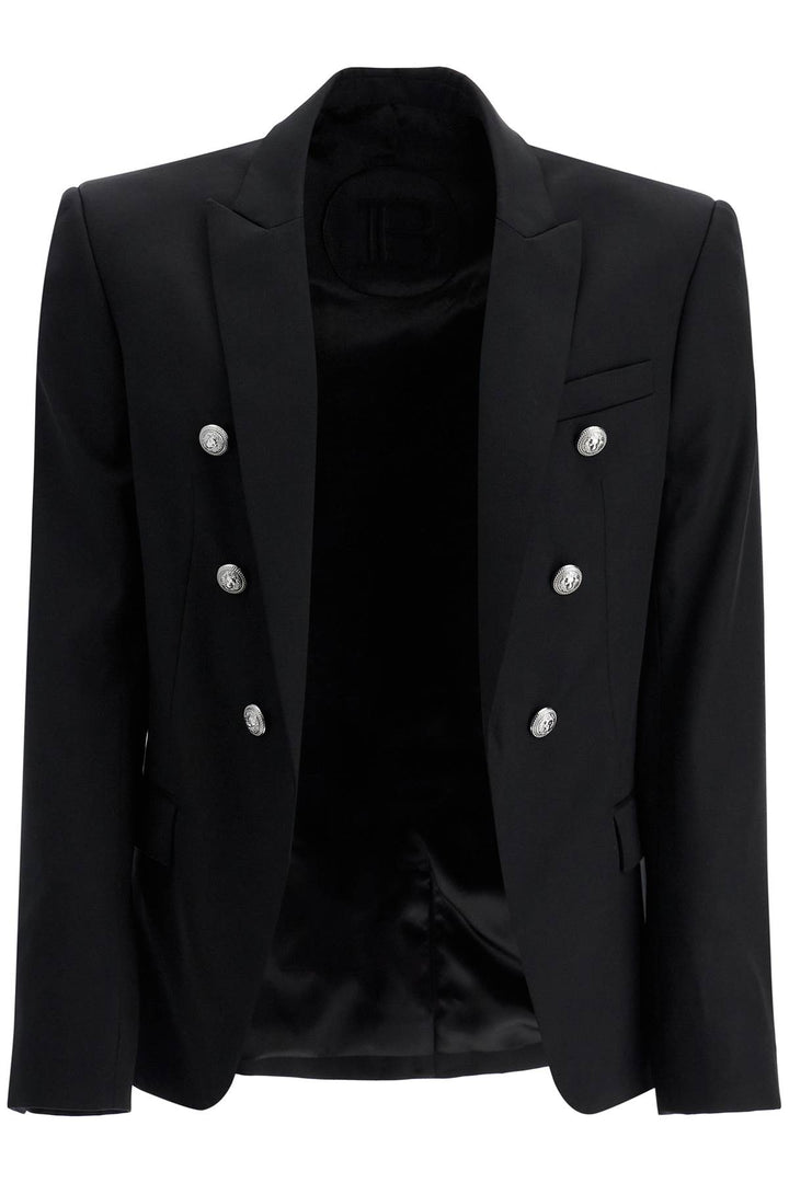 Balmain Six Button Wool Jacket   Black