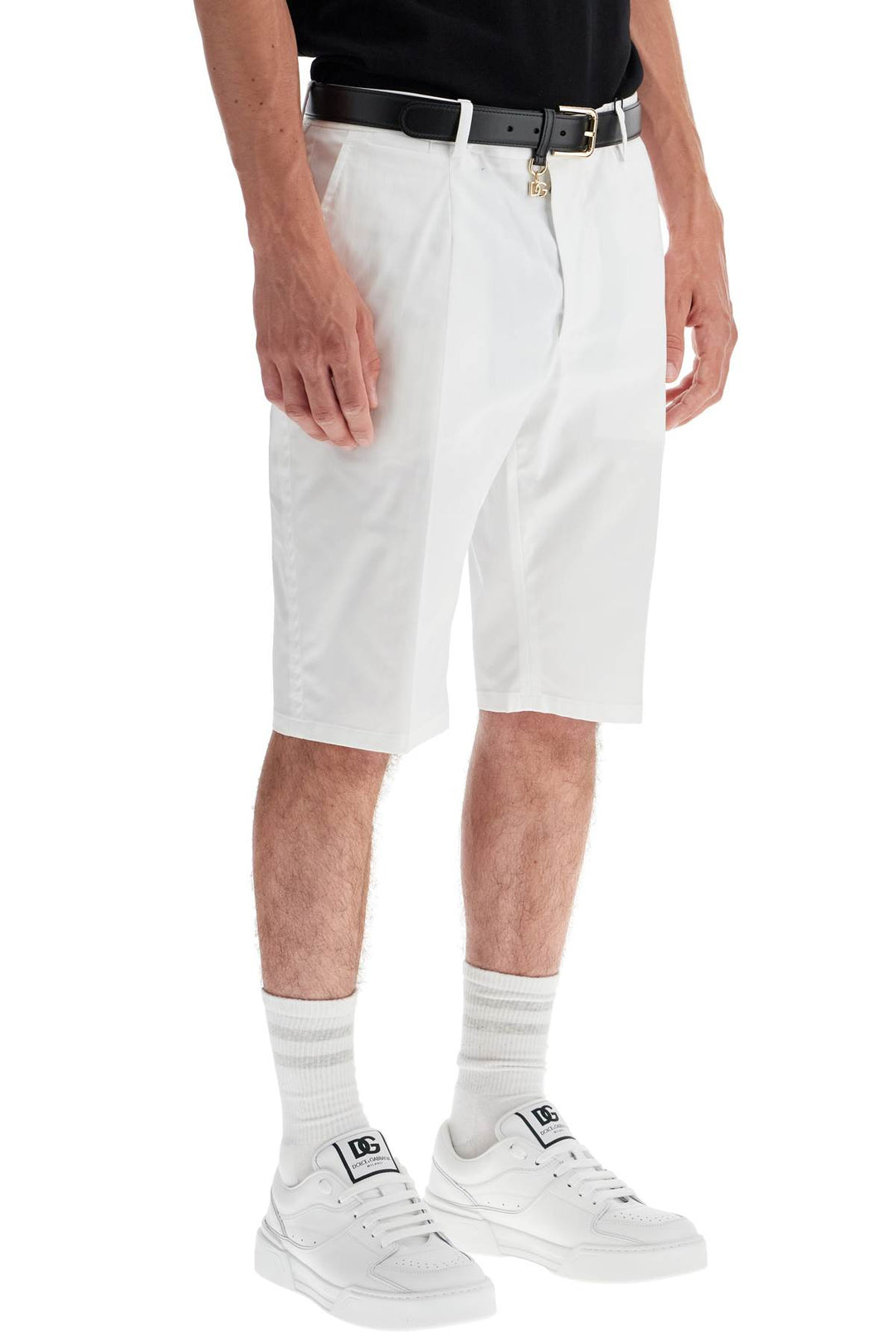 Dolce & Gabbana Stretch Cotton Bermuda Shorts   White