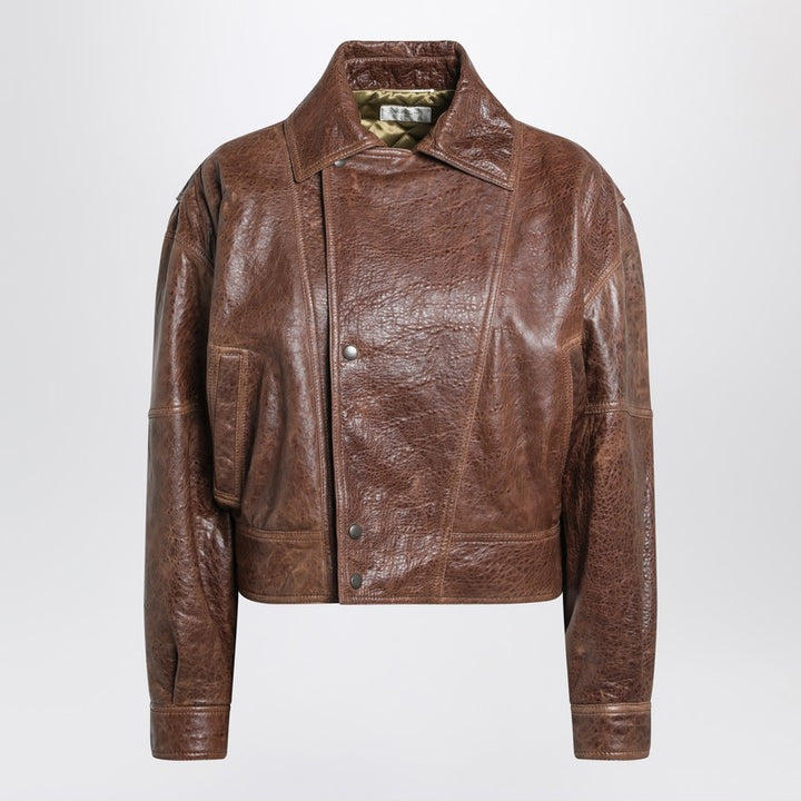 Saint Laurent Aged leather bomber jacket
