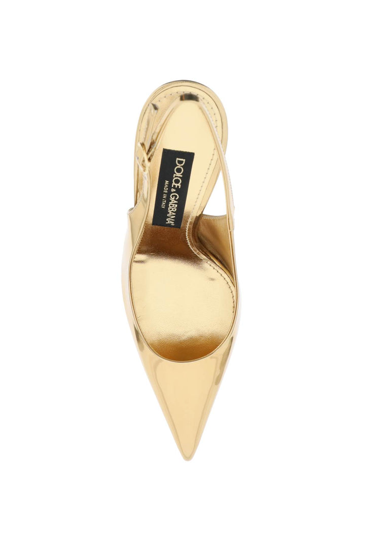 Dolce & Gabbana Laminated Leather Pumps   Gold