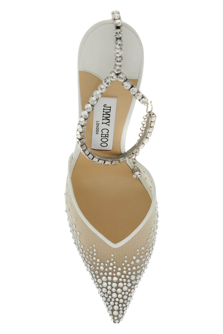 Jimmy Choo Saeda 100 Pumps With Crystals   White