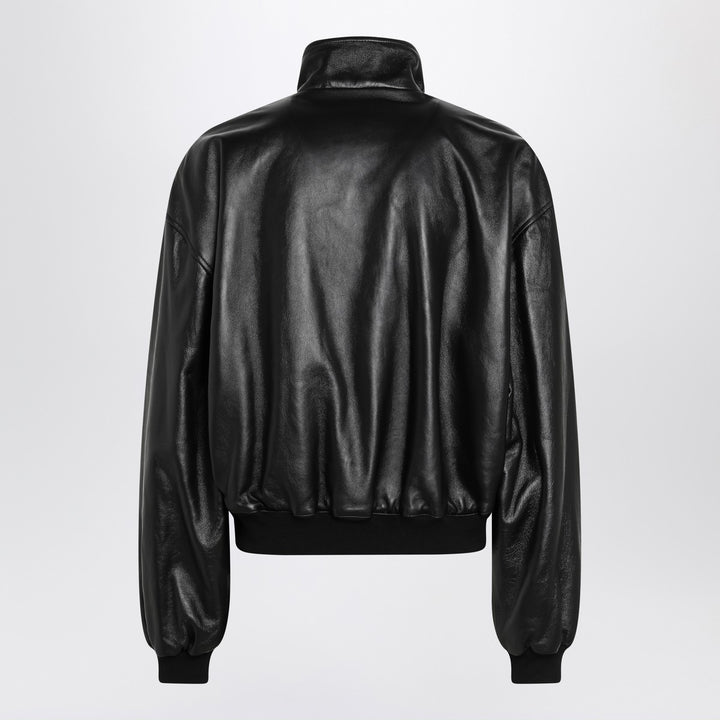 Balenciaga leather zip-up bomber jacket