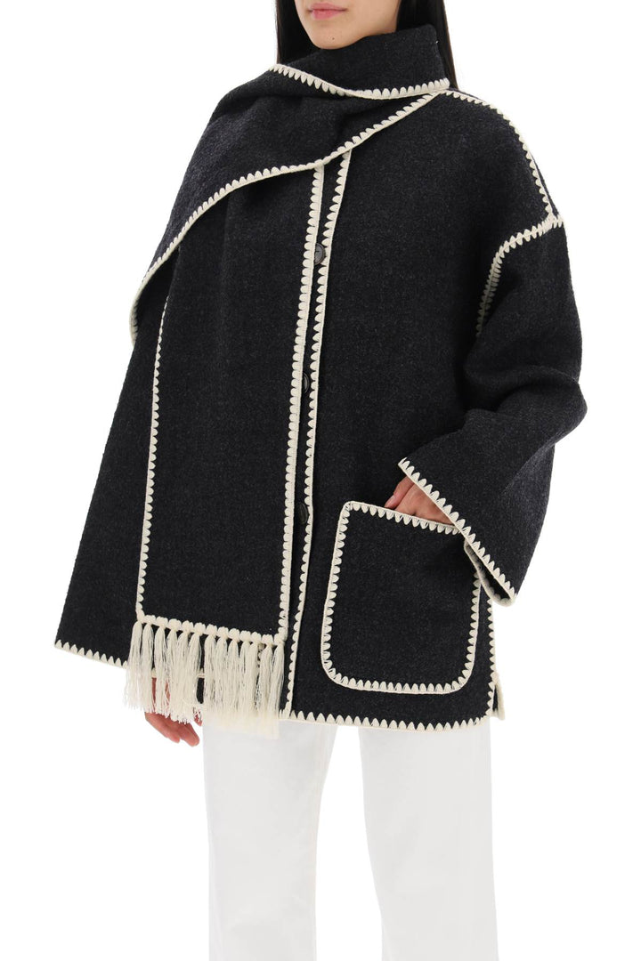 Toteme Embroidered Scarf Jacket   White