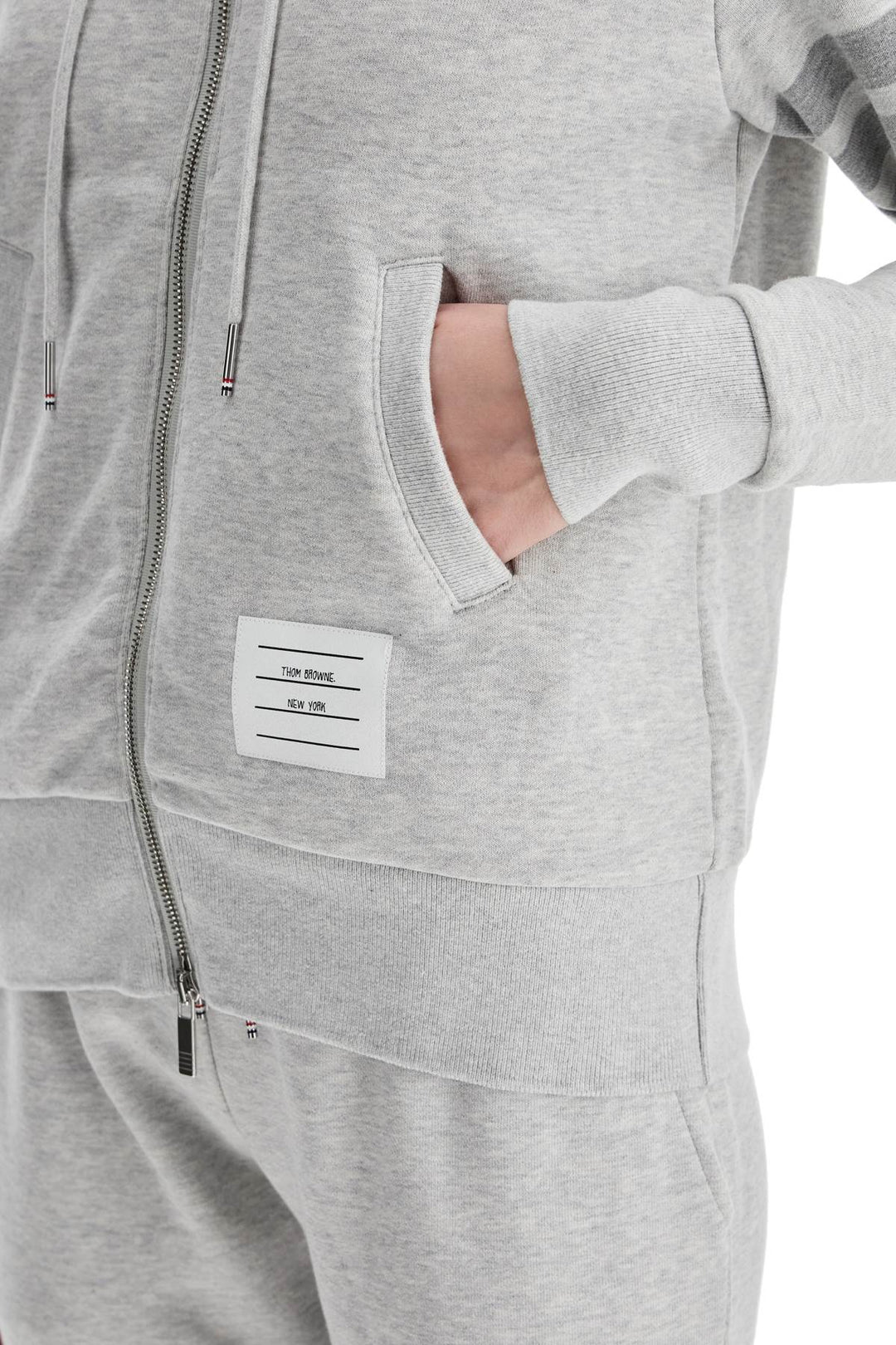 Thom Browne 4 Bar Hoodie With Zipper And   Grey