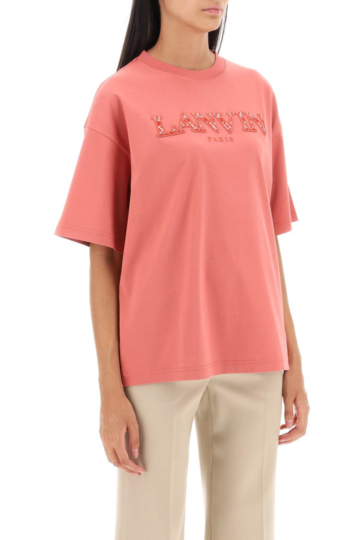 Lanvin Curb Logo Oversized T Shirt   Rosa