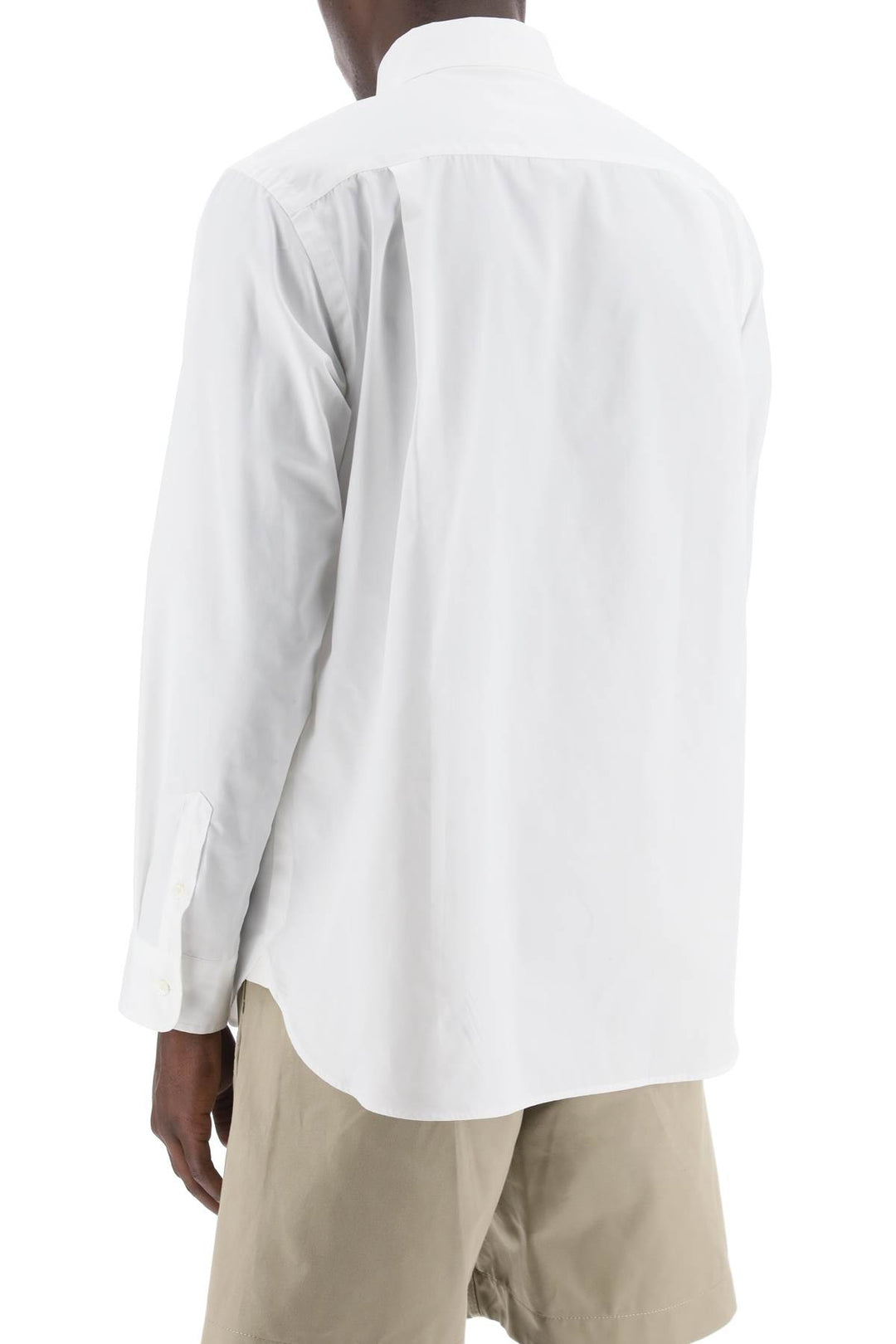Sacai Layered Poplin Effect Shirt With   Bianco