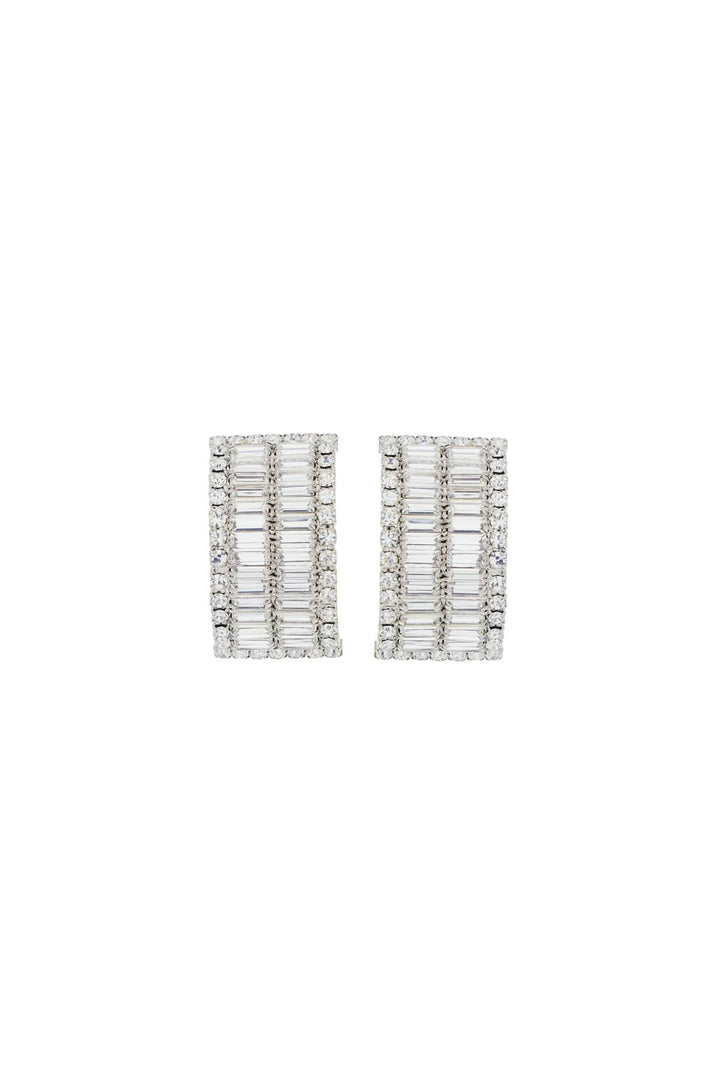 Alessandra Rich Clip On Earrings With Crystals   Argento