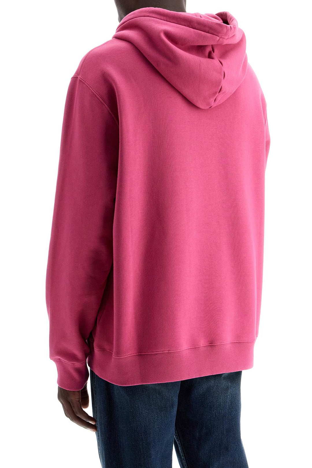 Lanvin Hooded Sweatshirt With Embroidered Logo   Fuchsia