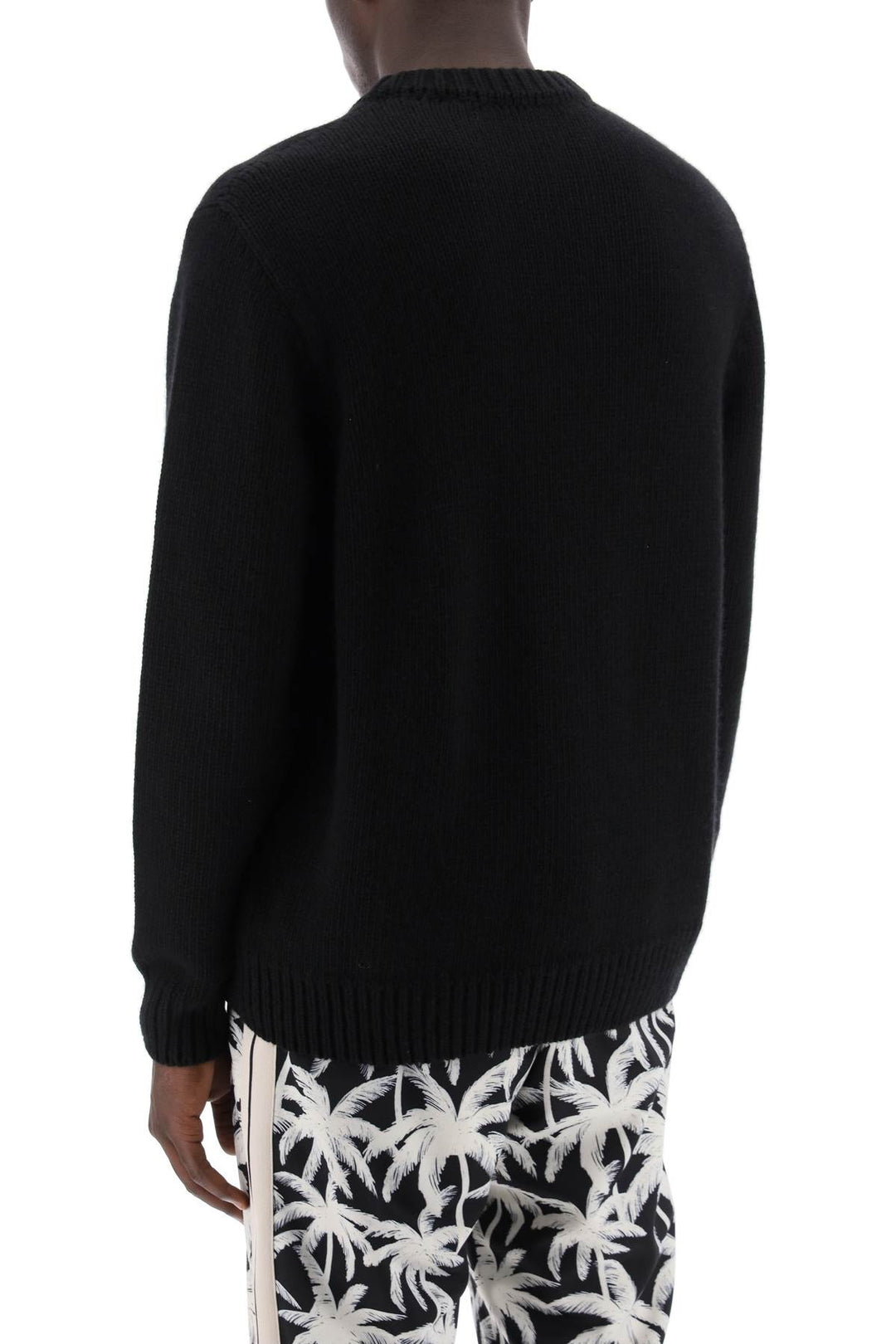 Palm Angels Milan Pullover With Mini Embroidered Studs  Black