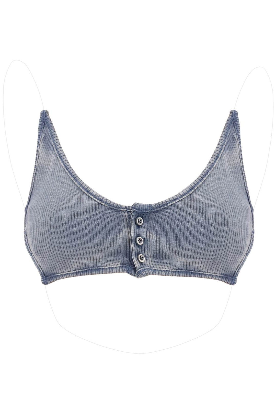 Y Project Invisible Strap Crop Top With Spaghetti   Blu