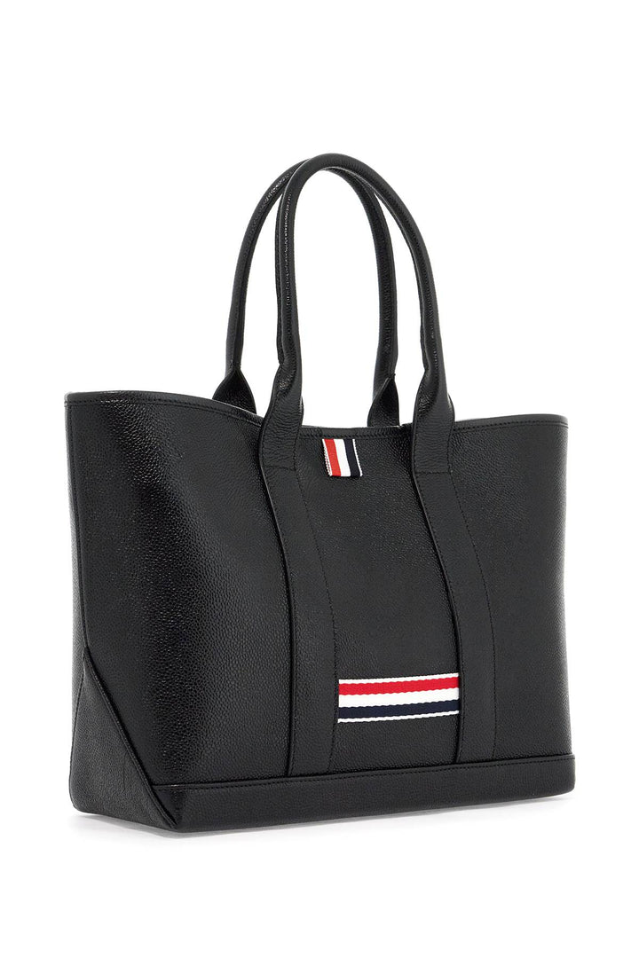 Thom Browne Small Leather Tote Bag For Tools   Black