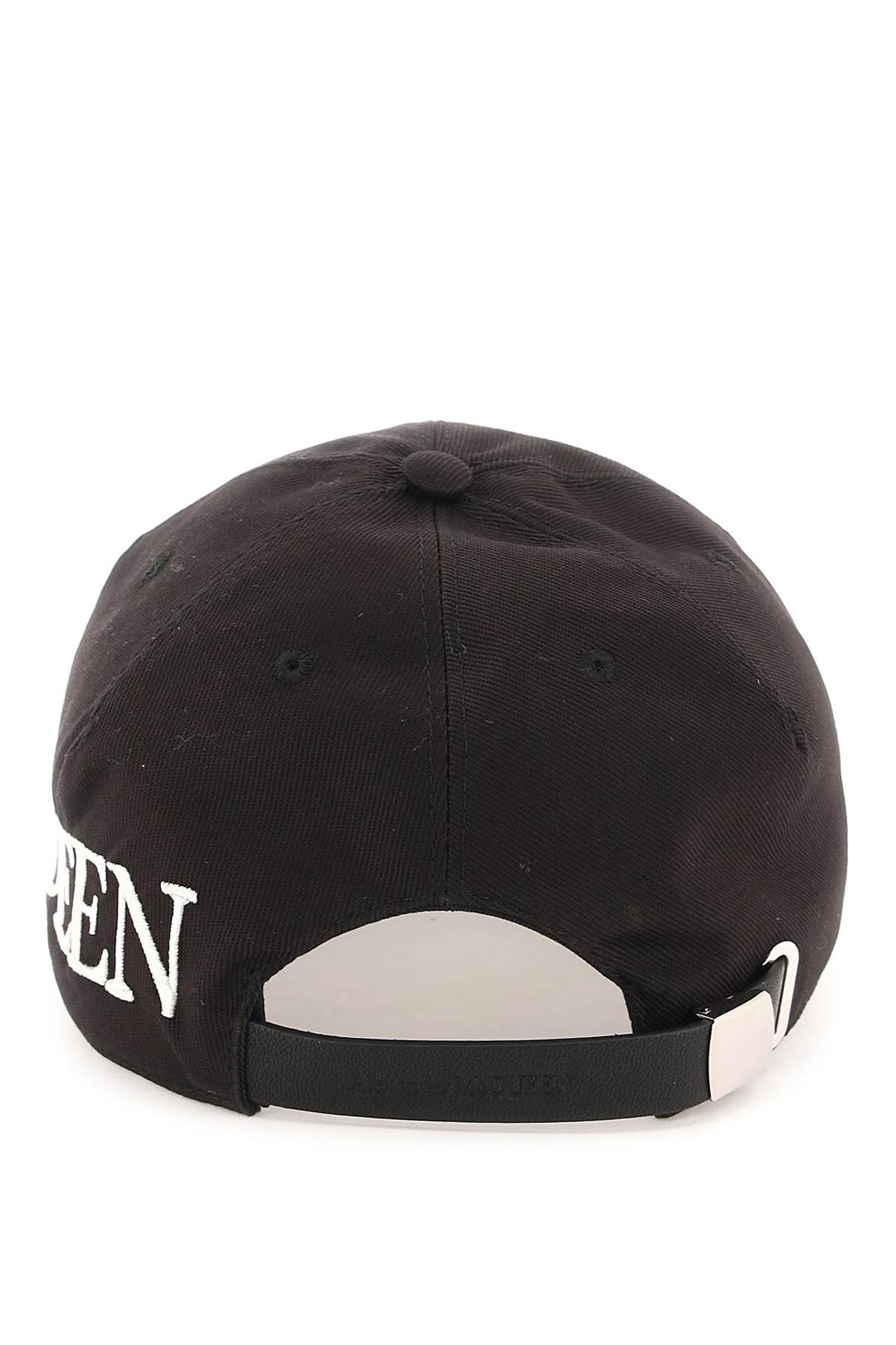 Alexander Mcqueen Baseball Hat With Oversized Logo   Black
