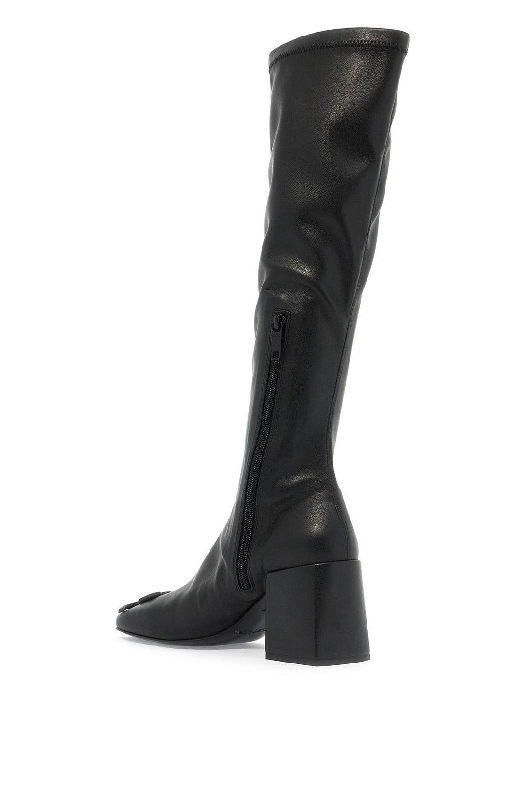 Courreges Stretch Reedition Boots In Faux Leather   Black