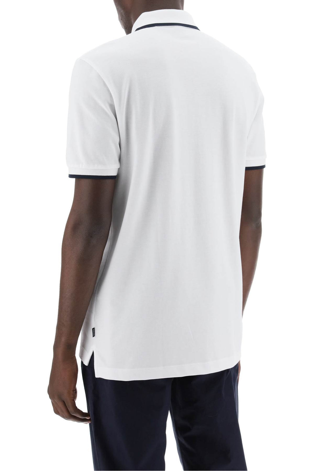 Boss Polo Shirt With Contrasting Edges   Bianco