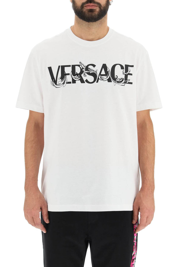 Versace Cotton Logo T Shirt   Bianco