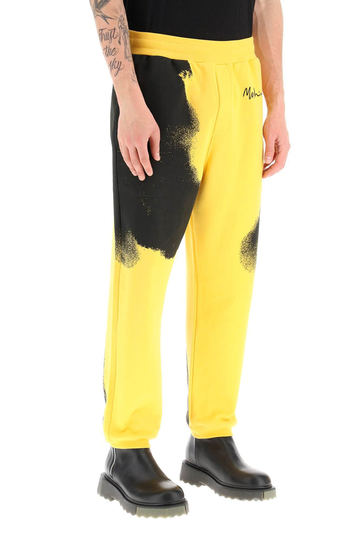 Moschino Graphic Print Jogger Pants With Logo   Giallo