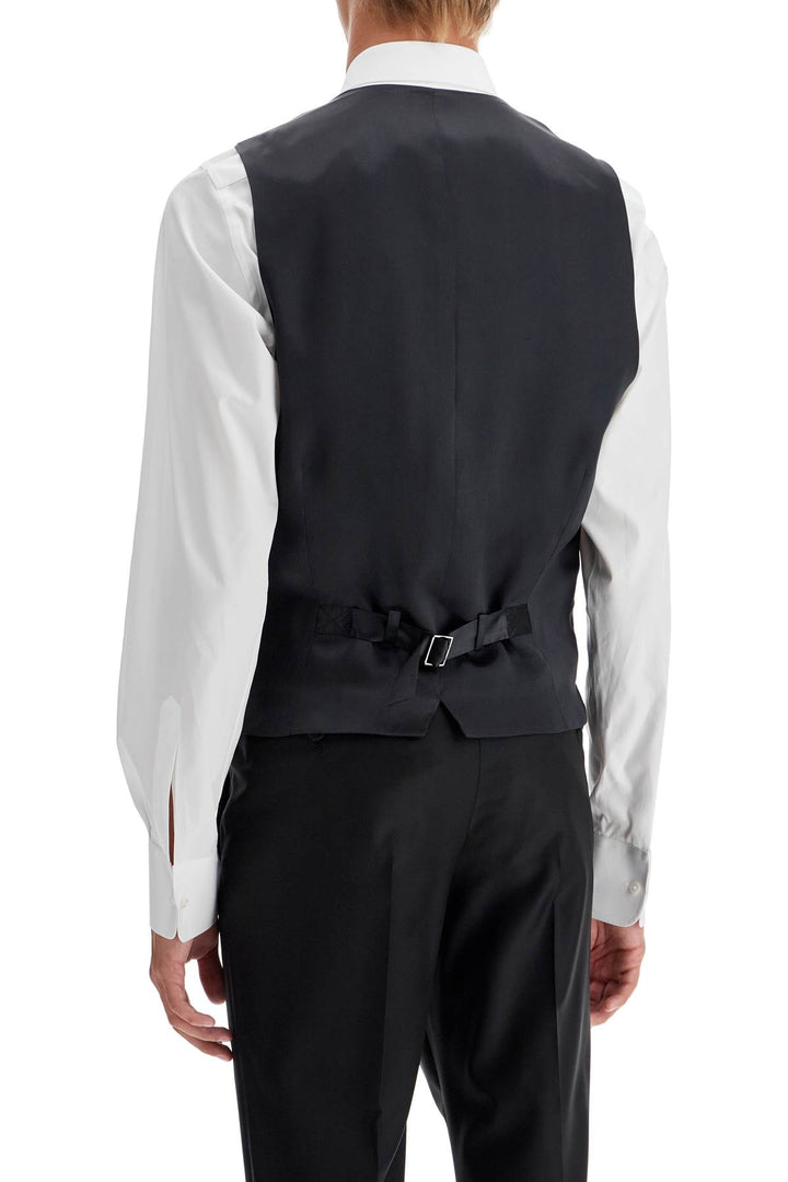 Dolce & Gabbana Sartorial Satin Waistcoat   Black